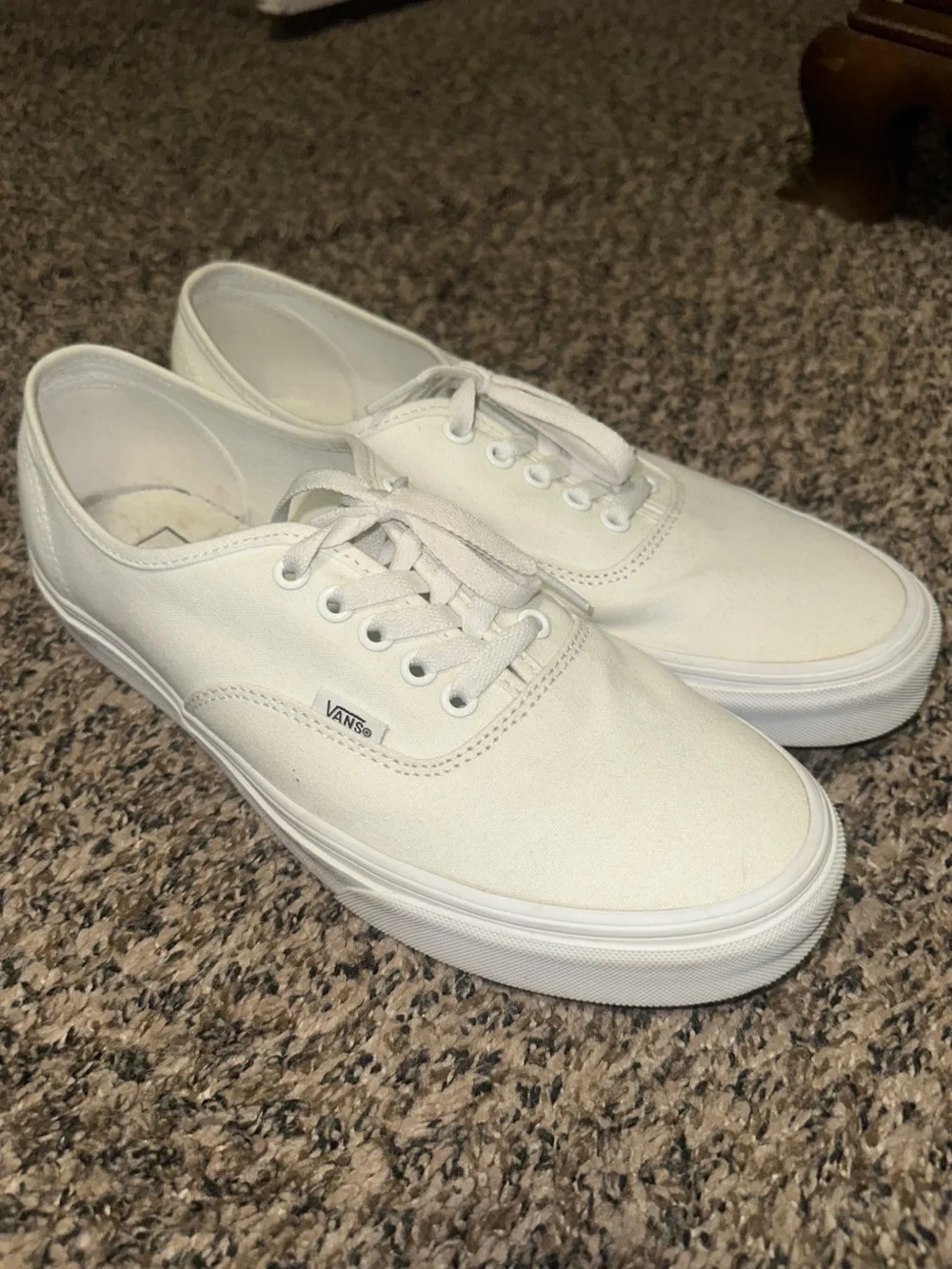Vans White Canvas Low-Top Sneakers